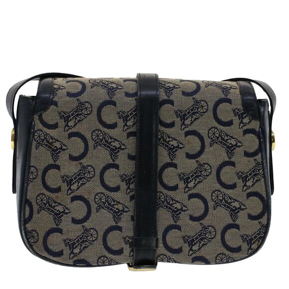 CELINE C Macadam Canvas Shoulder Bag Navy - Picture 3 of 12